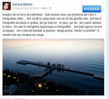 Corina Martin, transmisiune „în direct” de la tragedia de pe Siutghiol